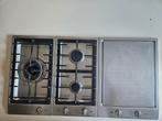 Miele gaspit en teppanyaki, Witgoed en Apparatuur, Kookplaten, Ophalen, Gebruikt, 4 kookzones, Inbouw