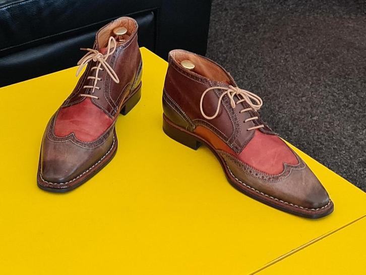 GIORGIO Half hoog schoenen met cognac kleur maat 42/5, Kleding | Heren, Schoenen, Zo goed als nieuw, Veterschoenen, Bruin, Verzenden