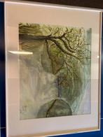 Schilderij meer met boom, Antiek en Kunst, Kunst | Litho's en Zeefdrukken, Ophalen