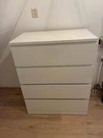 Mooie witte IKEA MALM ladekast – 4 lades, Ophalen, 50 tot 100 cm, Zo goed als nieuw, 3 of 4 laden