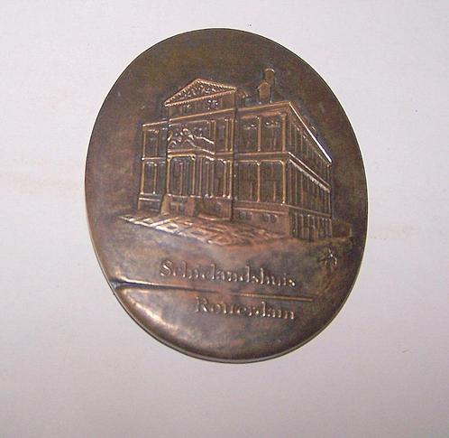 Penning, Restauratie Schielandshuis Rotterdam, 1665-1985., Postzegels en Munten, Penningen en Medailles, Brons, Nederland, Ophalen of Verzenden