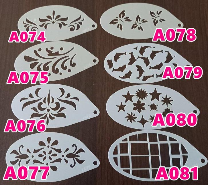 SCHMINKEN MET SJABLONEN 364 soorten NIEUW vanaf 1,25pst, Hobby en Vrije tijd, Feestartikelen, Nieuw, Schmink, Carnaval, Ophalen of Verzenden