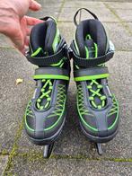 Kinderschaatsen zwart/groen, mt 32-36, Sport en Fitness, Schaatsen, Ophalen of Verzenden, Zo goed als nieuw, IJshockeyschaatsen