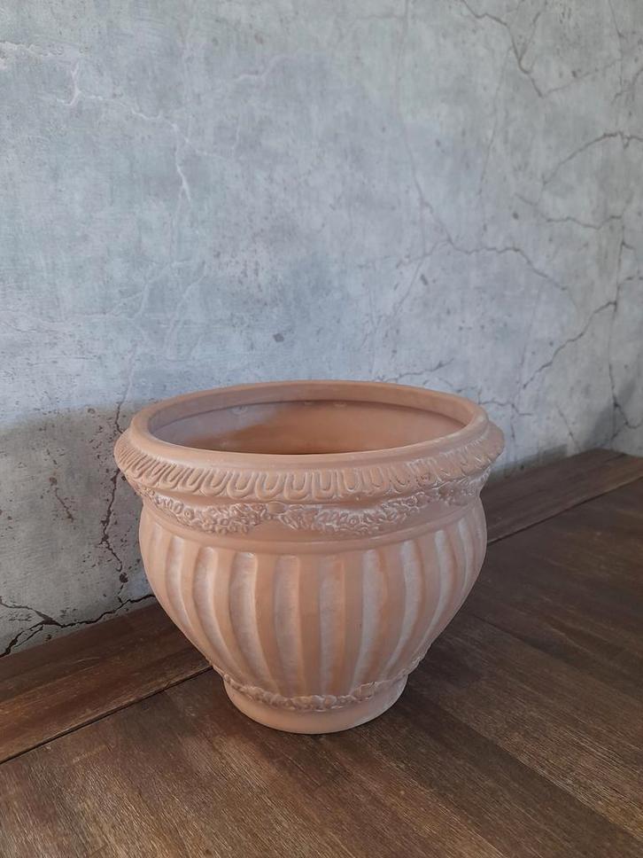 Aardewerk Bloempot - Klassiek Design, Tuin en Terras, Bloempotten, Aardewerk, Binnen, Balkon, Minder dan 40 cm, Minder dan 25 cm