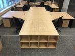 1 x Hoekbureau Vepa, ahorn blad, zwart frame, 280 x 280 cm., Huis en Inrichting, Bureaus, Ophalen, Gebruikt