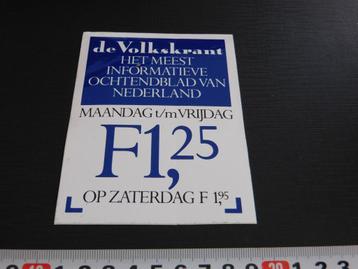 sticker de Volkskrant het meest informatieve ochtendblad  beschikbaar voor biedingen