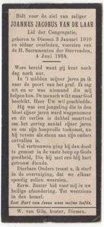 Joannes J. van de Laar 1910 Diessen + 1938 Diessen, 28 jr, Verzamelen, Verzenden