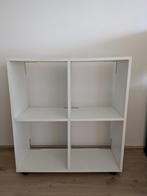 Boekenkast wit 89 x 80 x 30 zelfgemaakt op wielen 4 vakken, Ophalen, Gebruikt, 50 tot 100 cm, Minder dan 100 cm