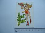 sticker oud Rollerskate schaats pinup pin up pop retro, Verzenden, Zo goed als nieuw, Bedrijf of Vereniging