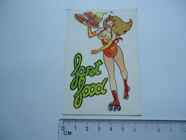 sticker oud Rollerskate schaats pinup pin up pop retro, Verzamelen, Stickers, Zo goed als nieuw, Bedrijf of Vereniging, Verzenden