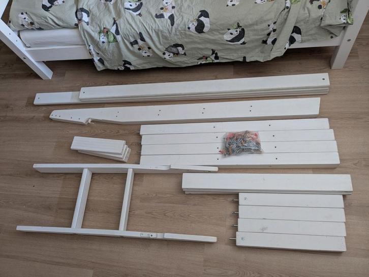 Flexa set hoogslaper wit, Kinderen en Baby's, Kinderkamer | Stapelbedden en Hoogslapers, Gebruikt, Ophalen