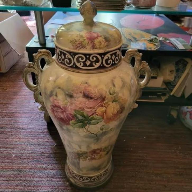 Grote Victoriaanse ovale dekselvaas Nankin No 1 Porselein, Antiek en Kunst, Antiek | Porselein, Ophalen