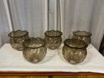 5 vintage glazen lampenkappen, Huis en Inrichting, Lampen | Lampenkappen, Ophalen of Verzenden