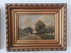 Boerenerf, olieverf op paneel, Hollandse School, Antiek en Kunst, Kunst | Schilderijen | Klassiek, Ophalen of Verzenden