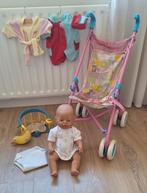BABY Born + buggy + fietstoeltje en kleding, Gebruikt, Ophalen, Babypop