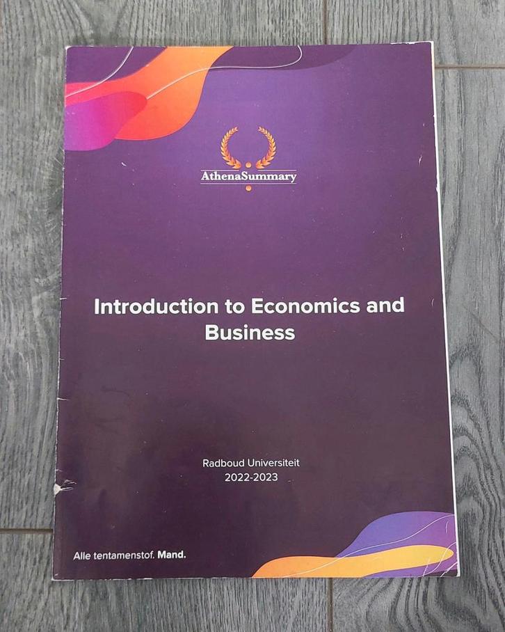 Introduction to Economics and Business - Athena Summary, Boeken, Studieboeken en Cursussen, WO, Ophalen of Verzenden