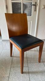 4 naturel kersenhouten stoelen met lederen zitting, Ophalen, Gebruikt, Overige kleuren, Vier