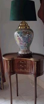 Antieke Family Rose lamp op houten voet, Ophalen