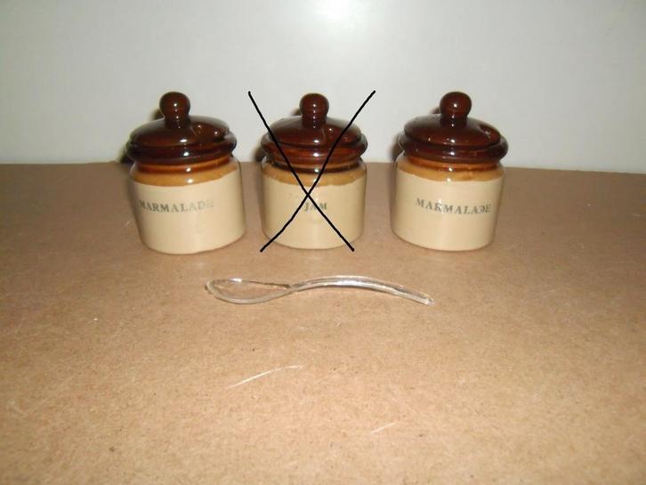 2 oude marmeladepotjes,aardwerk, Antiek en Kunst, Curiosa en Brocante, Ophalen of Verzenden