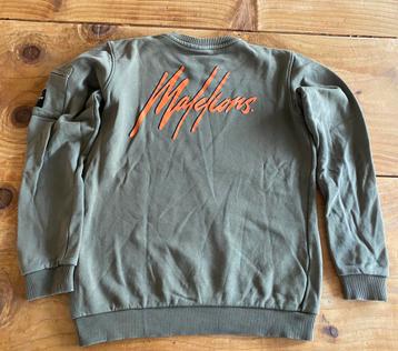 Malelions sweater, groen met oranje letters beschikbaar voor biedingen
