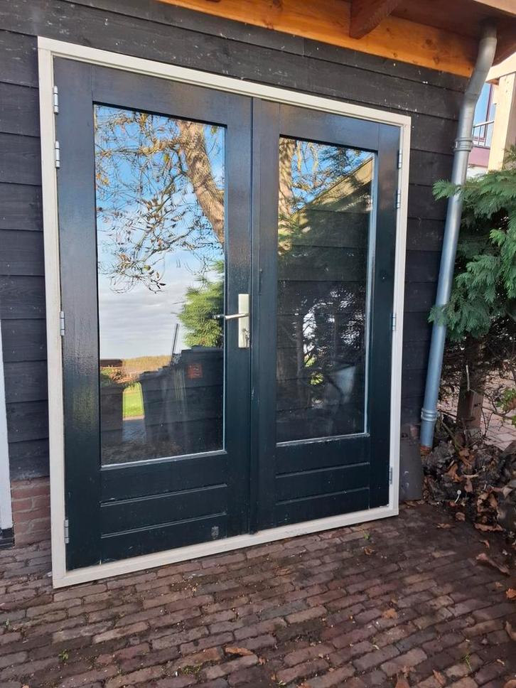 Openslaande tuindeuren dubbel glas deuren terrasdeuren pui, Doe-het-zelf en Verbouw, Kozijnen en Schuifpuien, Zo goed als nieuw