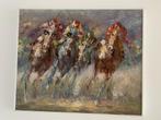 Schilderij linnen. Paardenrace / polo te paard. Taylor., Antiek en Kunst, Kunst | Schilderijen | Klassiek, Ophalen of Verzenden