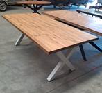 Eikenhouten Eettafel - 220x100 cm, Ophalen, 100 tot 150 cm, 200 cm of meer, Zo goed als nieuw