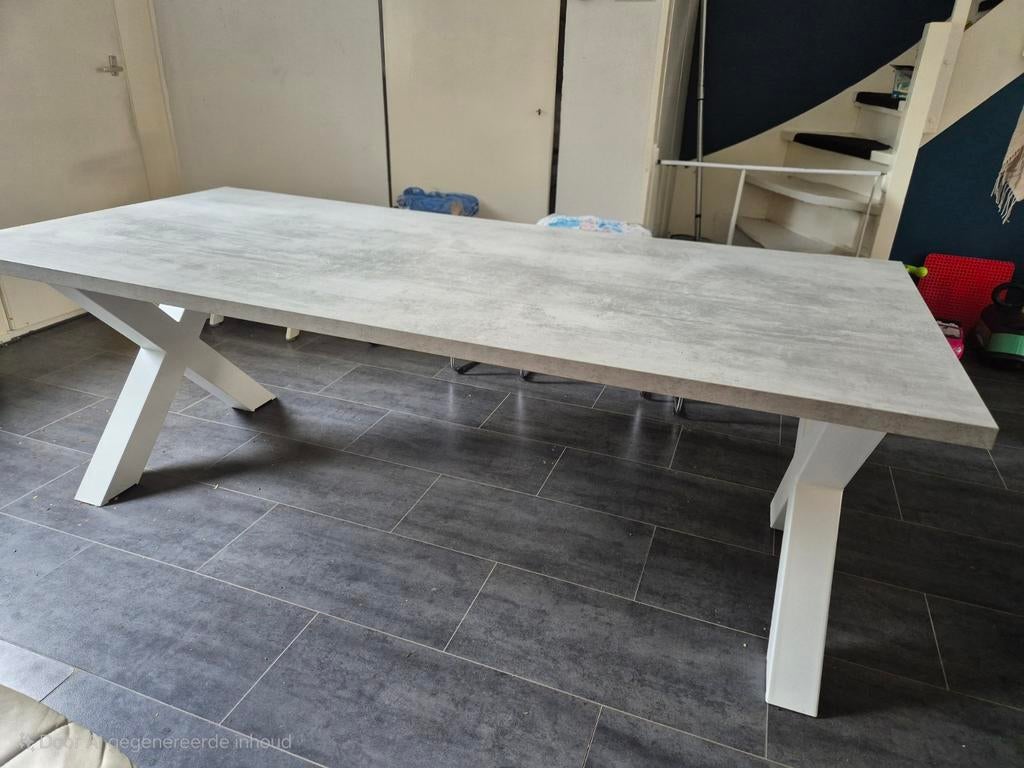 Moderne Eettafel 220x100, Huis en Inrichting, Tafels | Eettafels, Ophalen, Gebruikt, 200 cm of meer, 50 tot 100 cm
