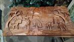 Indonesisch 3d houdsnijwerk Rijstveld en rieten huizen, Antiek en Kunst, Ophalen of Verzenden