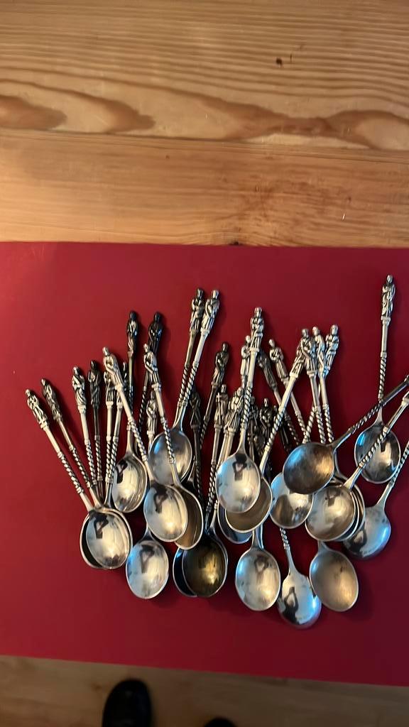 Apostel lepeltjes verzilverd, Antiek en Kunst, Antiek | Bestek, Ophalen of Verzenden