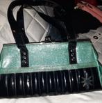 Retro lak handtas, Sieraden, Tassen en Uiterlijk, Tassen | Damestassen, Ophalen of Verzenden, Gebruikt, Blauw, Handtas