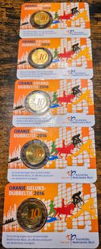 Oranje Geluks Dubbeltje 2016 - Set van 5, Ophalen of Verzenden, Koningin Beatrix, 10 cent, Setje