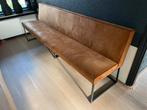 Goossens eetkamerbank Tom, 244 cm breed, Huis en Inrichting, Ophalen, Stoer en industrieel, Zo goed als nieuw, 200 tot 250 cm