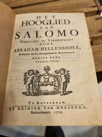 Abraham Hellenbroek. Het Hooglied van Salomo. 1e deel. beschikbaar voor biedingen
