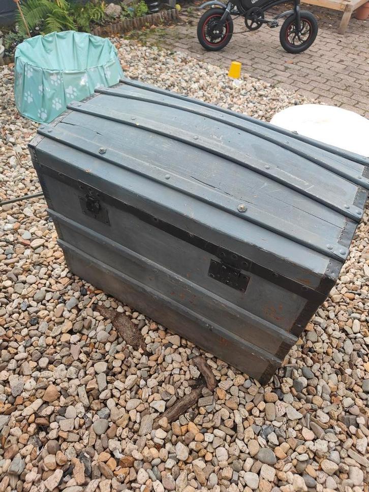 Oude Franse Dekenkist, Huis en Inrichting, Woonaccessoires | Kisten, Gebruikt, 50 tot 75 cm, 50 tot 75 cm, 50 tot 100 cm, Overige houtsoorten