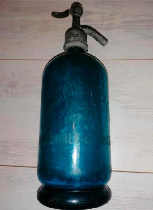 La Grande Maxville blauwe spuitfles soda fles glas vintage, Antiek en Kunst, Antiek | Glas en Kristal, Ophalen of Verzenden