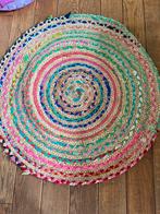 Jute/rotan rond vloerkleedje, circa 1m doorsnede, Ophalen, Zo goed als nieuw, Rond, 50 tot 100 cm