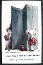 Soldaat moet zich aankleden voor ze mag kijken, Fred Spurgin, Verzenden, Voor 1920, Ongelopen, Kinderen