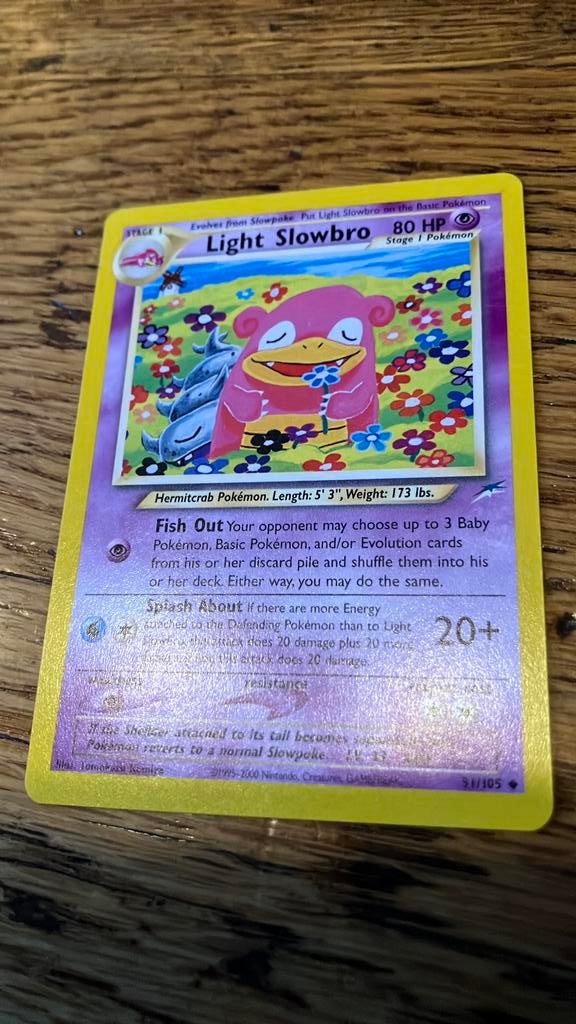 Pokemon Light Slowbro, Ophalen of Verzenden, Zo goed als nieuw, Losse kaart