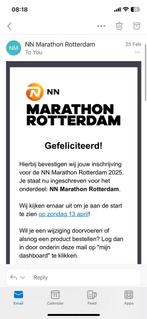 Rotterdam Marathon startbewijs, Tickets en Kaartjes, Eén persoon, Overige soorten, Overige typen