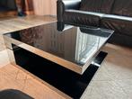 Moderne draaibare salontafel zwart glas, Ophalen, Gebruikt, Vierkant, 50 tot 100 cm