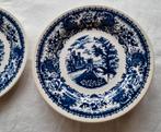 Set Engelse witte blauwe borden kasteel barokke versieringen, Antiek en Kunst, Antiek | Servies los, Ophalen of Verzenden