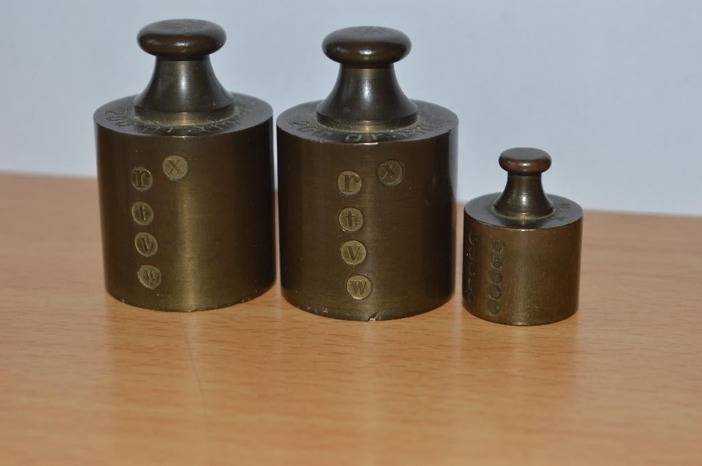 3 `mooie oude koperen /messing (?) geijkte gewichten, Antiek en Kunst, Antiek | Koper en Brons, Koper, Ophalen of Verzenden