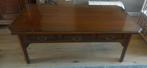 Antieke salontafel incl glasplaat, Huis en Inrichting, Gebruikt, 100 tot 150 cm, 50 tot 75 cm, Eikenhout