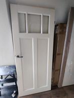 Witte opdek binnendeur met glas, Doe-het-zelf en Verbouw, Deuren en Horren, Ophalen, 80 tot 100 cm, Binnendeur, Zo goed als nieuw