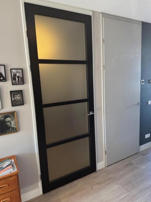 Binnen opdekdeur zwart kamerhoog, Doe-het-zelf en Verbouw, Deuren en Horren, Zo goed als nieuw, Binnendeur, 215 cm of meer, 80 tot 100 cm