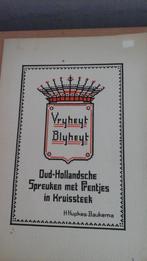 Oud borduurpatronen boekje, vrijheijt, blijheijt, Ophalen of Verzenden, Zo goed als nieuw, Handborduren, Patroon