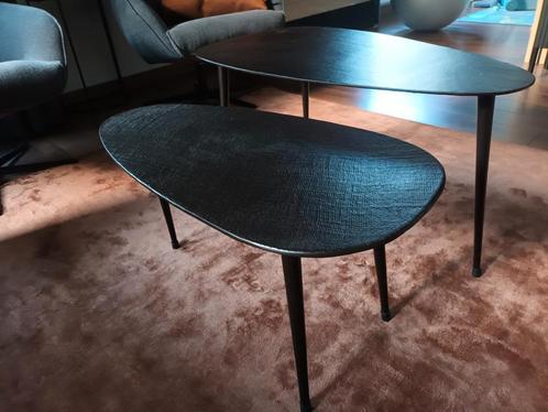 BePureHome triangle bijzettafels set van 2 zwart organisch, Huis en Inrichting, Tafels | Salontafels, Gebruikt, Minder dan 50 cm