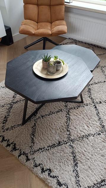 By-Boo Salontafel Set Octagon zwart