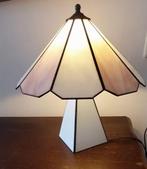 Tiffany tafellamp vintage met de kleuren wit & roze ZGAN, Ophalen, Zo goed als nieuw, Glas, Minder dan 50 cm